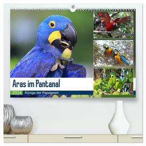 Aras im Pantanal (hochwertiger Premium Wandkalender 2024 DIN A2 quer), Kunstdruck in Hochglanz von und Michael Herzog,  Yvonne
