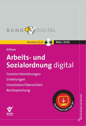 Arbeits- und Sozialordnung digital 22.0 von Kittner,  Michael