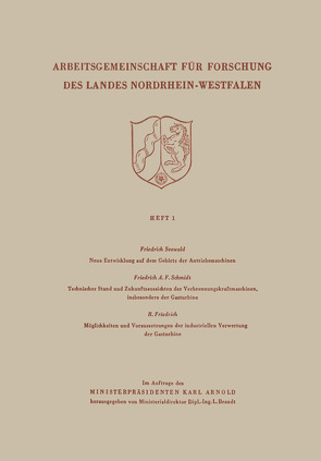Arbeitsgemeinschaft für Forschung des Landes Nordrhein-Wesfalen von Seewald,  Friedrich