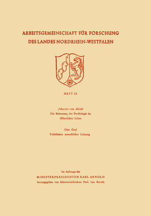 Arbeitsgemeinschaft für Forschung des Landes Nordrhein-Westfalen von Allesch,  Gustav Johannes von