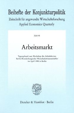 Arbeitsmarkt. von Seitz,  Helmut, Wagner,  Gert
