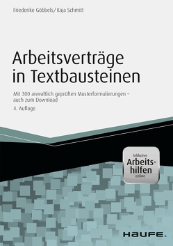 Arbeitsverträge in Textbausteinen – inkl. Arbeitshilfen online von Hermann,  Kaja, Steininger,  Friederike