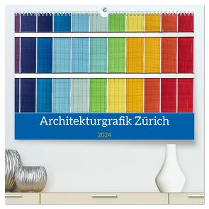 Architekturgrafik Zürich (hochwertiger Premium Wandkalender 2024 DIN A2 quer), Kunstdruck in Hochglanz von Tessarolo,  Franco