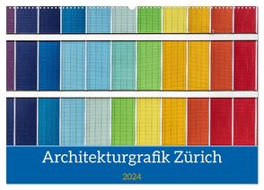 Architekturgrafik Zürich (Wandkalender 2024 DIN A2 quer), CALVENDO Monatskalender von Tessarolo,  Franco