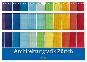 Architekturgrafik Zürich (Wandkalender 2024 DIN A4 quer), CALVENDO Monatskalender von Tessarolo,  Franco