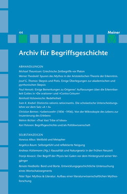 Archiv für Begriffsgeschichte. Band 44 von Dierse,  Ulrich, Scholtz,  Gunter