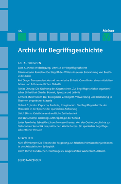 Archiv für Begriffsgeschichte. Band 46 von Bermes,  Christian, Scholtz,  Gunter