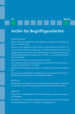 Archiv für Begriffsgeschichte. Band 48 von Bermes,  Christian, Dierse,  Ulrich, Rapp,  Christof