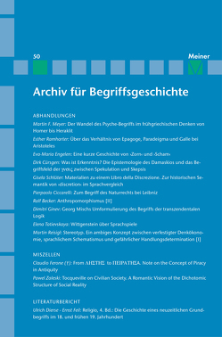 Archiv für Begriffsgeschichte. Band 50 von Bermes,  Christian, Dierse,  Ulrich, Erler,  Michael