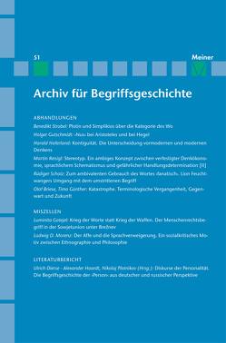 Archiv für Begriffsgeschichte. Band 51 von Bermes,  Christian, Dierse,  Ulrich, Erler,  Michael