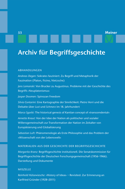 Archiv für Begriffsgeschichte. Band 53 von Bermes,  Christian, Dierse,  Ulrich, Erler,  Michael