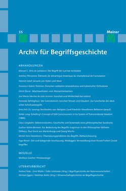 Archiv für Begriffsgeschichte. Band 55 von Bermes,  Christian, Dierse,  Ulrich, Erler,  Michael
