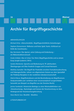 Archiv für Begriffsgeschichte. Band 56 von Bermes,  Christian, Dierse,  Ulrich, Erler,  Michael