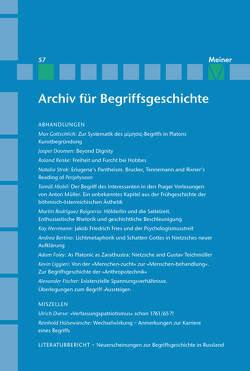 Archiv für Begriffsgeschichte. Band 57 von Bermes,  Christian, Dierse,  Ulrich, Erler,  Michael