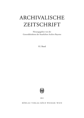 Archivalische Zeitschrift 92 (2011)