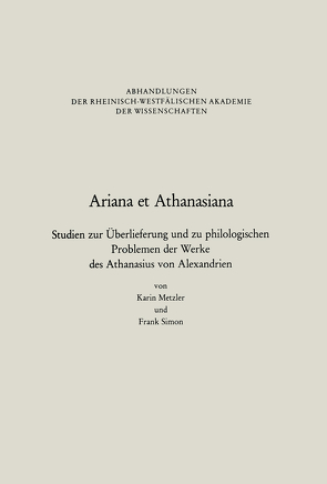 Ariana et Athanasiana von Metzler,  Karin, Simon,  Frank