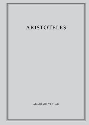 Aristoteles: Aristoteles Werke / Zoologische Schriften I von Zierlein,  Stephan