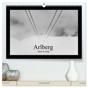 Arlberg black and white (hochwertiger Premium Wandkalender 2024 DIN A2 quer), Kunstdruck in Hochglanz von Männel - studio-fifty-five,  Ulrich