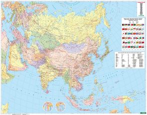 Asien, Wandkarte 1:9 Mio., Markiertafel, freytag & berndt