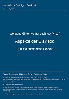 Aspekte der Slavistik von Girke,  Wolfgang, Jachnow,  Helmut