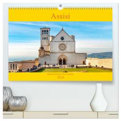 Assisi – Mittelalterliches Herz Italiens (hochwertiger Premium Wandkalender 2024 DIN A2 quer), Kunstdruck in Hochglanz von Tortora,  Alessandro