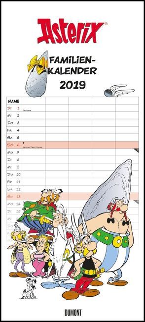 Asterix Familienplaner 2019 – Wandkalender – Familienkalender mit 5 Spalten –- Format 22 x 49 cm von DUMONT Kalenderverlag, Uderzo,  Albert