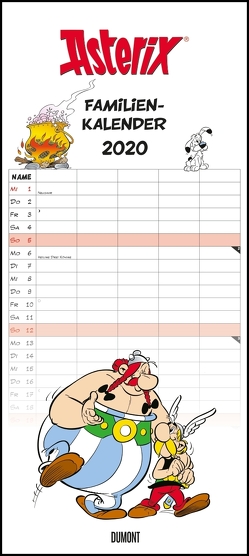 Asterix Familienplaner 2020 – Wandkalender – Familienkalender mit 5 Spalten –- Format 22 x 49,5 cm von DUMONT Kalenderverlag, Uderzo,  Albert