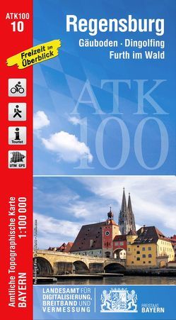 ATK100-10 Regensburg (Amtliche Topographische Karte 1:100000) von Landesamt für Digitalisierung,  Breitband und Vermessung,  Bayern