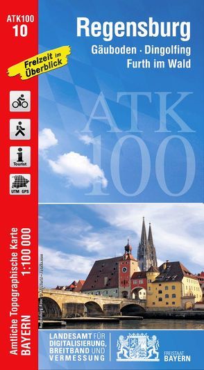 ATK100-10 Regensburg (Amtliche Topographische Karte 1:100000) von Landesamt für Digitalisierung,  Breitband und Vermessung,  Bayern