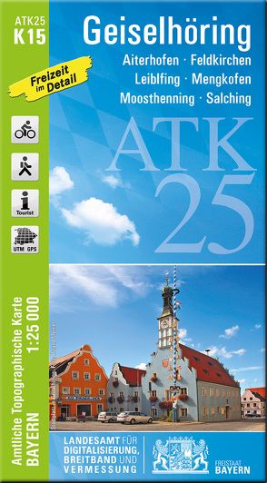 ATK25-K15 Geiselhöring (Amtliche Topographische Karte 1:25000) von Landesamt für Digitalisierung,  Breitband und Vermessung,  Bayern