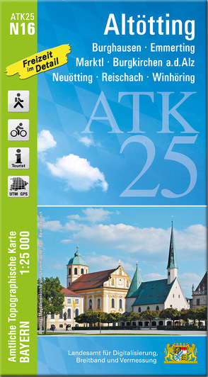 ATK25-N16 Altötting (Amtliche Topographische Karte 1:25000) von Landesamt für Digitalisierung,  Breitband und Vermessung,  Bayern