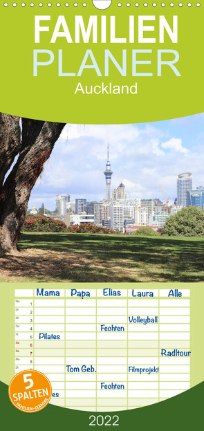 Familienplaner Auckland (Wandkalender 2022 , 21 cm x 45 cm, hoch) von NZ.Photos
