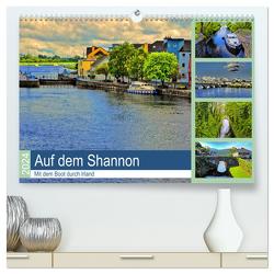 Auf dem Shannon – Mit dem Boot durch Irland (hochwertiger Premium Wandkalender 2024 DIN A2 quer), Kunstdruck in Hochglanz von Stempel,  Christoph