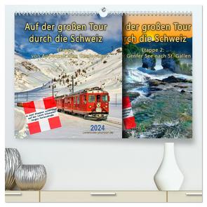 Auf der großen Tour durch die Schweiz, Etappe 1, Appenzell zum Genfer See (hochwertiger Premium Wandkalender 2024 DIN A2 quer), Kunstdruck in Hochglanz von Roder,  Peter
