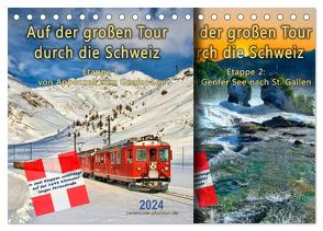 Auf der großen Tour durch die Schweiz, Etappe 1, Appenzell zum Genfer See (Tischkalender 2024 DIN A5 quer), CALVENDO Monatskalender von Roder,  Peter