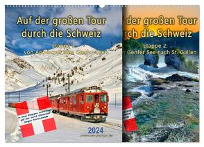 Auf der großen Tour durch die Schweiz, Etappe 1, Appenzell zum Genfer See (Wandkalender 2024 DIN A2 quer), CALVENDO Monatskalender von Roder,  Peter