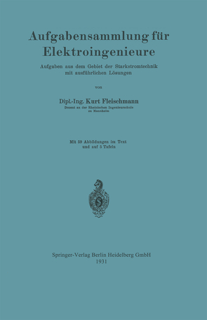 Aufgabensammlung für Elektroingenieure von Fleischmann,  Kurt