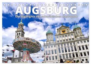 Augsburg – Die Highlights der schwäbischen Metropole (Tischkalender 2024 DIN A5 quer), CALVENDO Monatskalender von Ratzer,  Reinhold