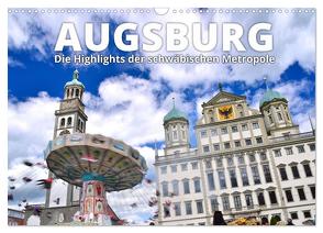 Augsburg – Die Highlights der schwäbischen Metropole (Wandkalender 2024 DIN A3 quer), CALVENDO Monatskalender von Ratzer,  Reinhold