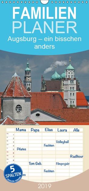 Augsburg – ein bisschen anders – Familienplaner hoch (Wandkalender 2019 , 21 cm x 45 cm, hoch) von Ratzer,  Reinhold