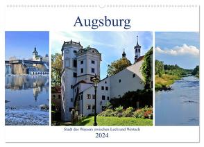 Augsburg – Stadt des Wassers zwischen Lech und Wertach (Wandkalender 2024 DIN A2 quer), CALVENDO Monatskalender von Lutzenberger,  Monika