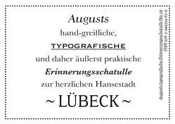 Augusts Erinnerungsschatulle Lübeck von August Dreesbach Verlag