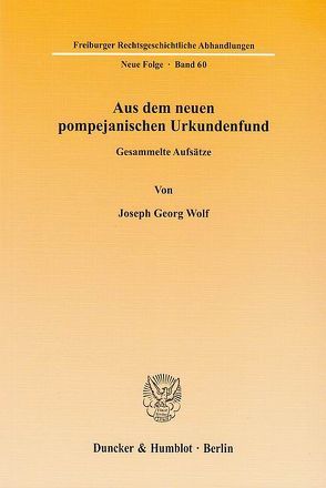 Aus dem neuen pompejanischen Urkundenfund. von Wolf,  Joseph Georg