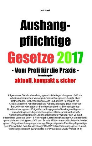 Aushangpflichtige Gesetze 2017 Gesamtausgabe von Scholl,  Jost