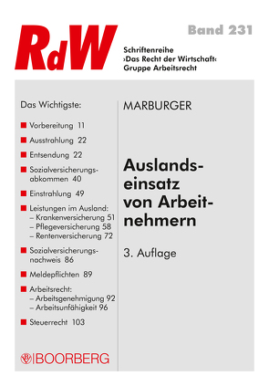 Auslandseinsatz von Arbeitnehmern von Marburger,  Horst