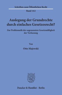 Auslegung der Grundrechte durch einfaches Gesetzesrecht? von Majewski,  Otto