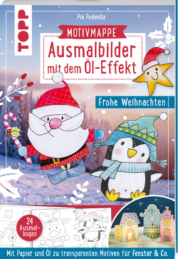 Ausmalbilder mit dem Öl-Effekt – Frohe Weihnachten (Motivmappe mit 24 Ausmalbogen) von Pedevilla,  Pia