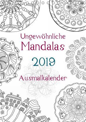 Ausmalkalender – Ungewöhnliche Mandalas (Tischkalender 2019 DIN A5 hoch) von Langenkamp,  Heike