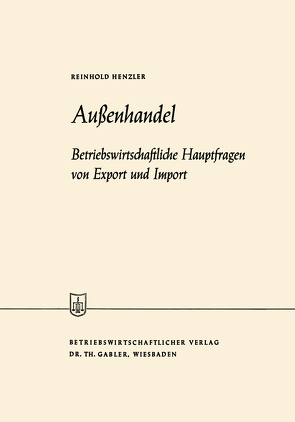 Außenhandel von Henzler,  Reinhold