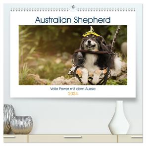 Australian Shepherd – volle Power mit dem Aussie (hochwertiger Premium Wandkalender 2024 DIN A2 quer), Kunstdruck in Hochglanz von Mayer Tierfotografie,  Andrea
